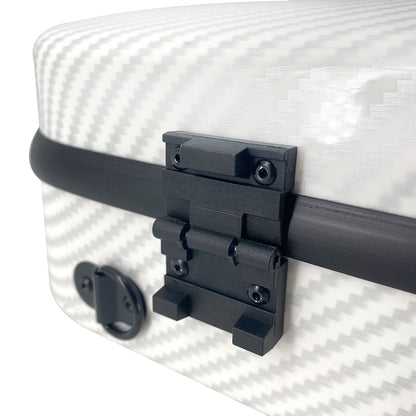 Yinfente 4/4 New Violin Case Carbon Fiber Violin Box Oblong Case Strong Light Full Size Music Sheet Bag (White)