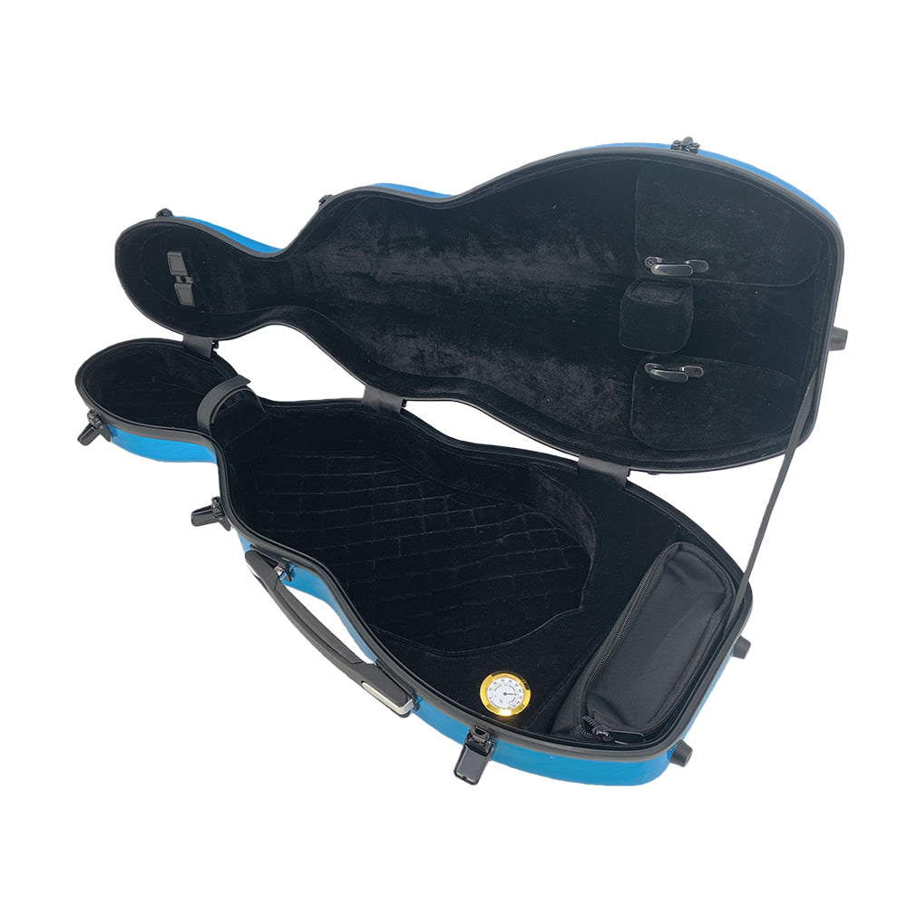 Yinfente 4/4 Violin Case Carbon Fiber Hard shell with Back strap handle Blue Hard Case