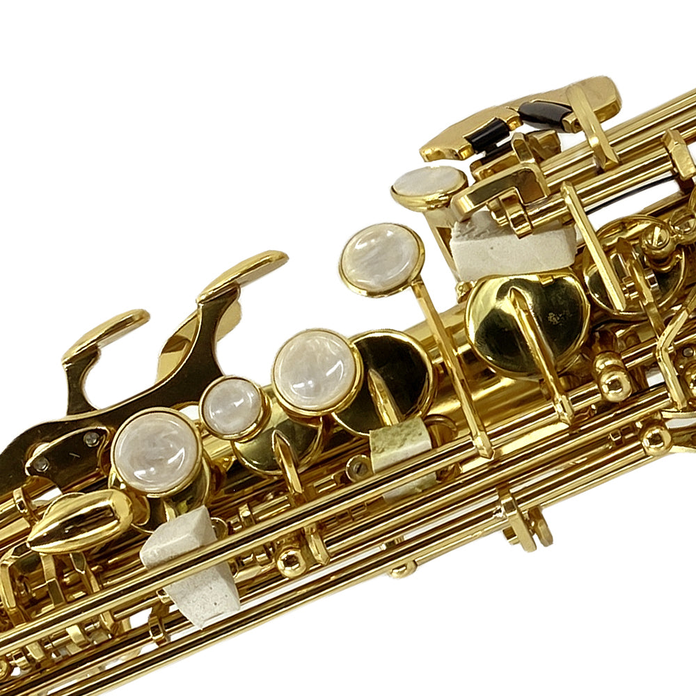Yinfente Straight Soprano Saxophone Bb B Flat Sax with Case, Mouthpiece,Reeds & Accessories Brass Woodwind Instrument for Beginners,Adults & Advanced Players