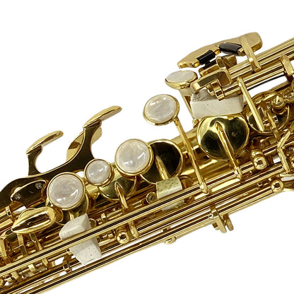 Yinfente Straight Soprano Saxophone Bb B Flat Sax with Case, Mouthpiece,Reeds & Accessories Brass Woodwind Instrument for Beginners,Adults & Advanced Players