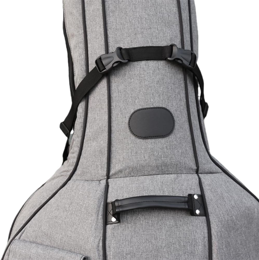 3/4 Upright Bass Gig Bag with Adjustable Backstrap&Handle&Wheel&More Storage Pockets Double Bass Bag for Musicians Durable and Portable Gray