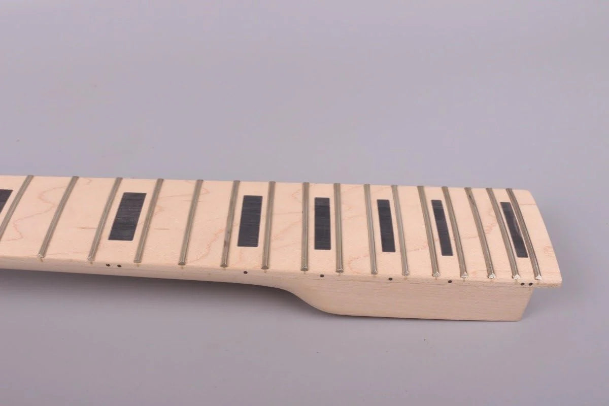 Yinfente Electric Guitar Neck Replacement 22 Fret 24.75 Inch DIY Guitar Paddle Head Maple Mahogany Wood