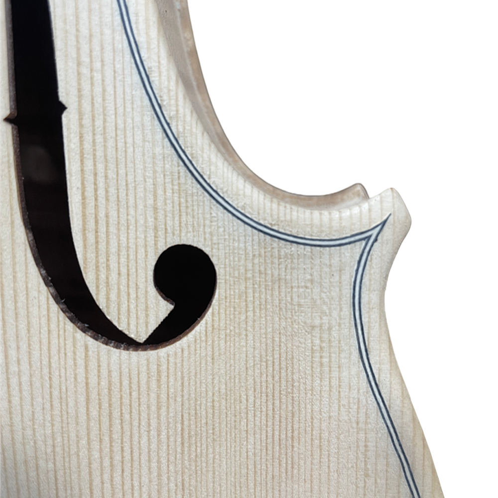 Yinfente Handmade 4/4 size Violin with Flame Maple Back white Unfinished
