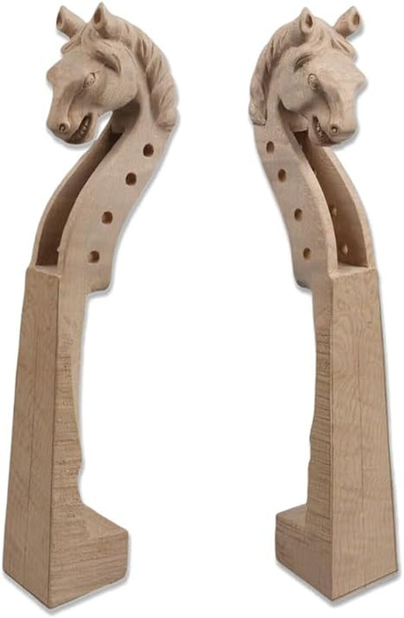 4/4 Violin Neck Maple Wood Handcrafted Violin Neck 4 String Solid Wood Violin Replacement Violin Accessories (Horse)