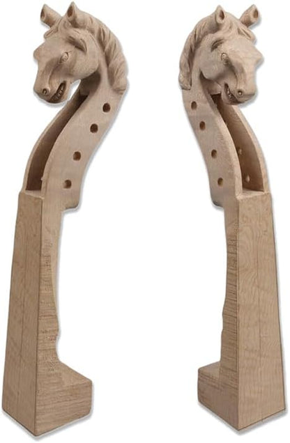 4/4 Violin Neck Maple Wood Handcrafted Violin Neck 4 String Solid Wood Violin Replacement Violin Accessories (Horse)