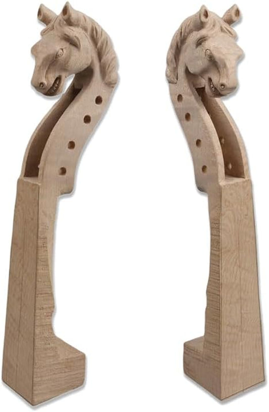 4/4 Violin Neck Maple Wood Handcrafted Violin Neck 4 String Solid Wood Violin Replacement Violin Accessories (Horse)