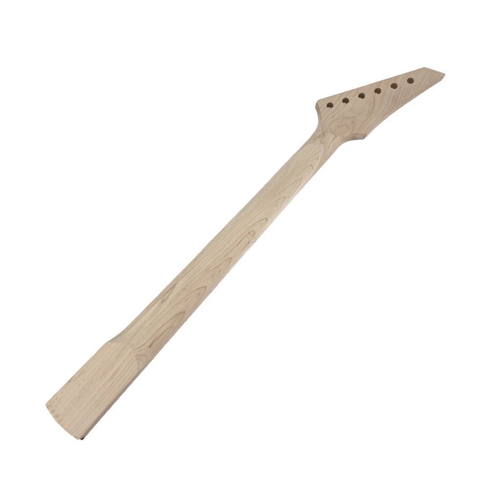 Yinfente Maple Guitar Neck 24Fret 25.5Inch Rosewood Fretboard Shark Fin Inlay Bolt One Heel Reversed Head