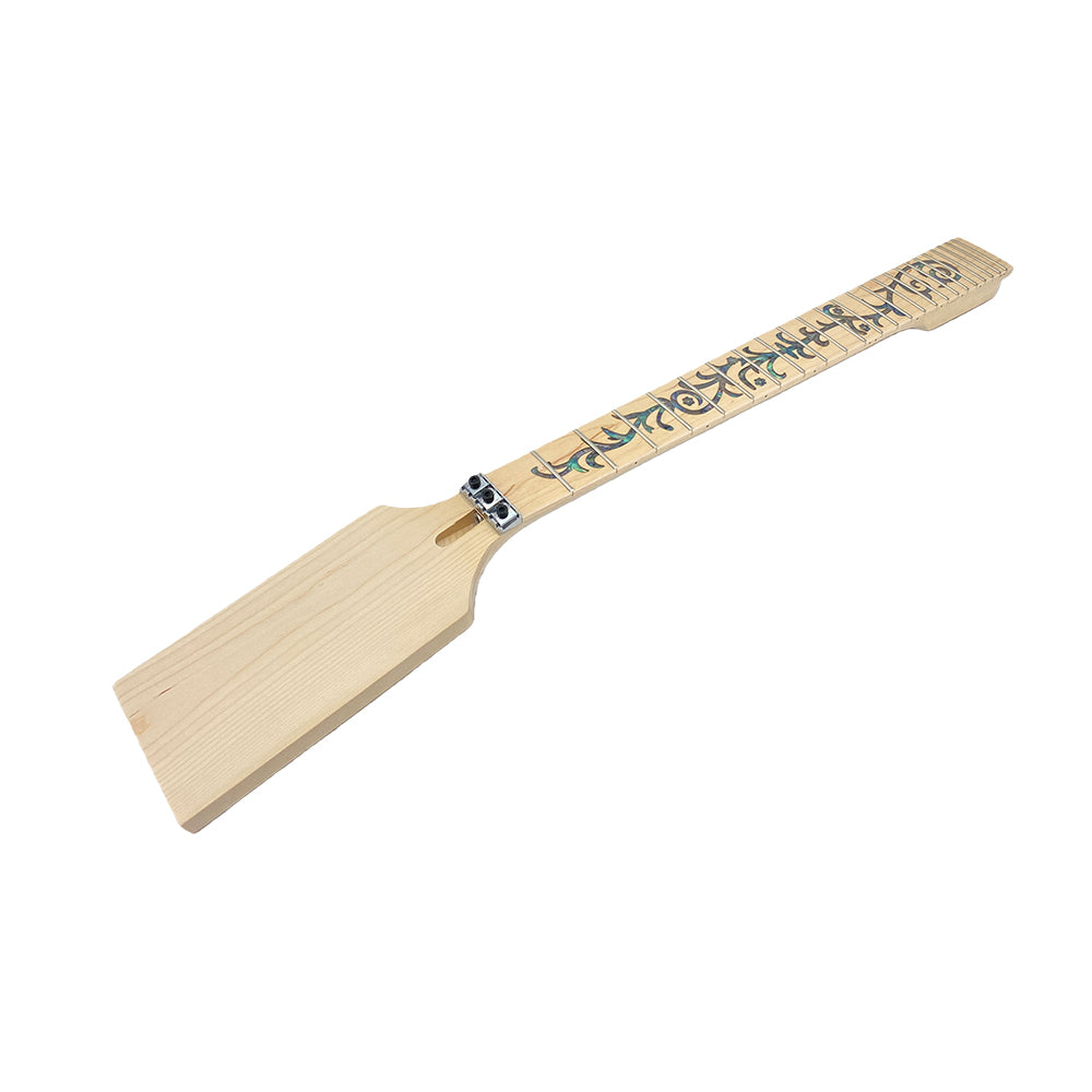 Yinfente Electric Guitar Neck 24 Fret 25.5 Inch Maple Wood Tree of Vine Inlay Guitar Replacement Paddle Head DIY Guitar Necks Floyd Rose Locking Nut Style