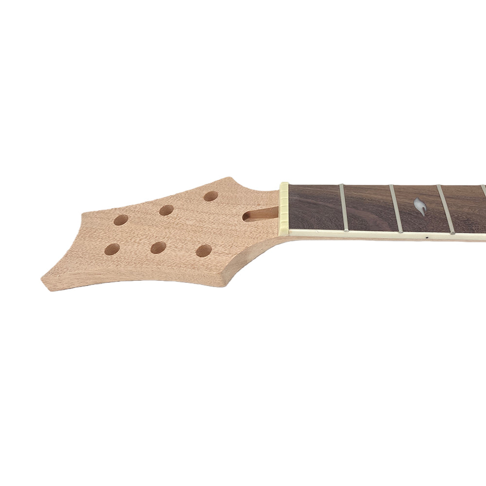 yinfente Unfinished guitar neck nice inlay replacement 22Fret 25inch Mahogany Rosewood Fretboard