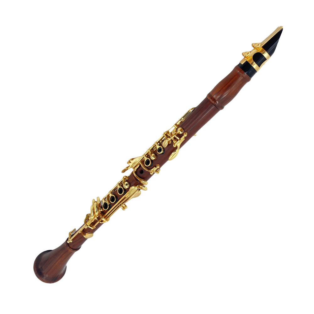 Bb Clarinet for Beginner 17 Key Gold-Plated Rosewood B Flat Clarinet with 2 Barrels,Hard Case,Cleaning Kit,Mouthpiece,Cork Grease,Gloves,Reeds,Cushion