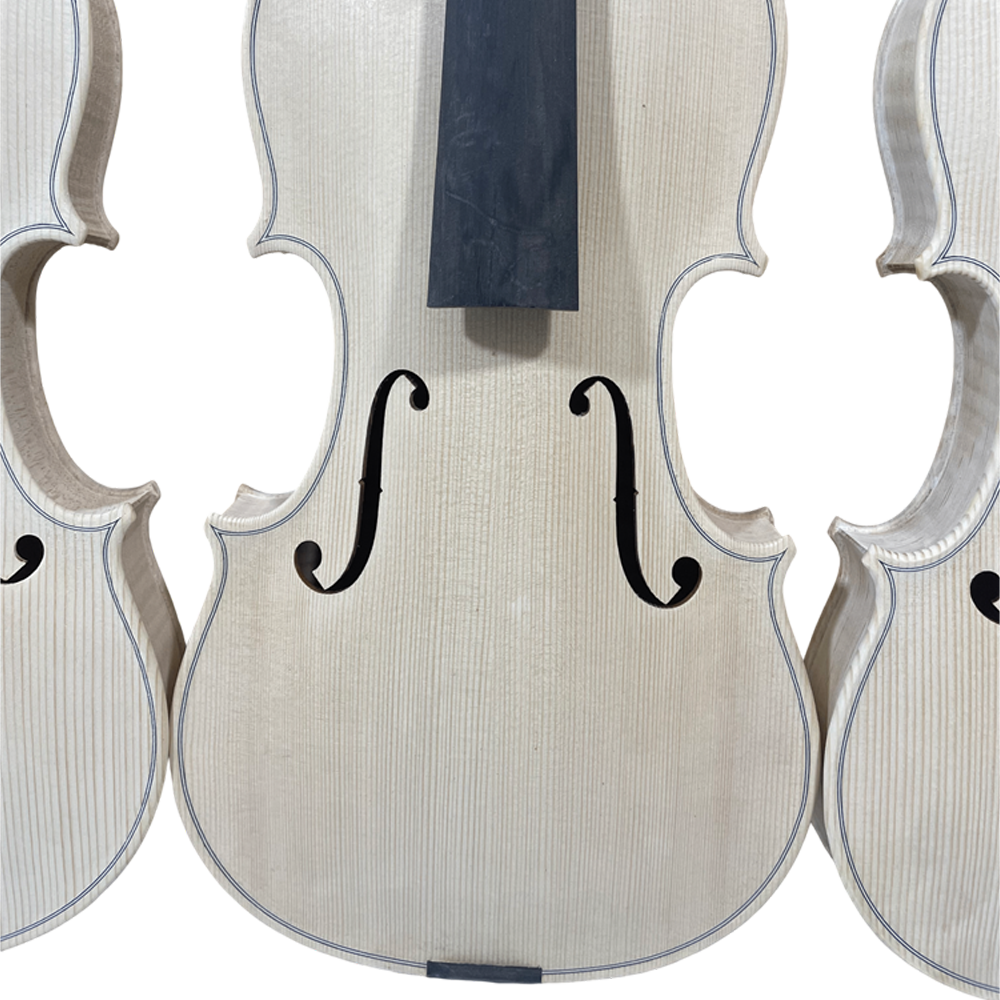 Yinfente Handmade 4/4 size Violin with Flame Maple Back white Unfinished