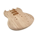 Unfinished Mahogany Electric Guitar Body, Solid Wood DIY Guitar Replacement with HHH Pickup Set in Heel Handcrafted (HHH)
