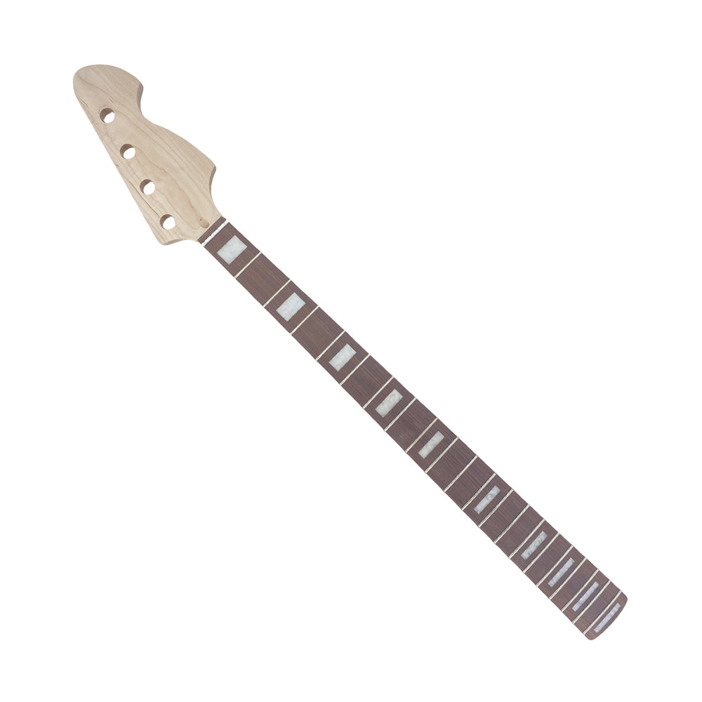 Yinfente Bass Guitar Neck 20Fret 34Inch Maple Rosewood Fretboard Block Inlay DIY Guitar Block Inlay (Rosewood Fretboard)