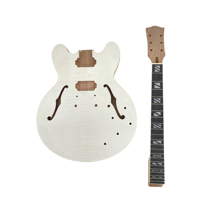 Yinfente DIY Electric guitar Kit Guitar neck Guitar body Mahogany Rosewood Semi Hollow 335 guitar