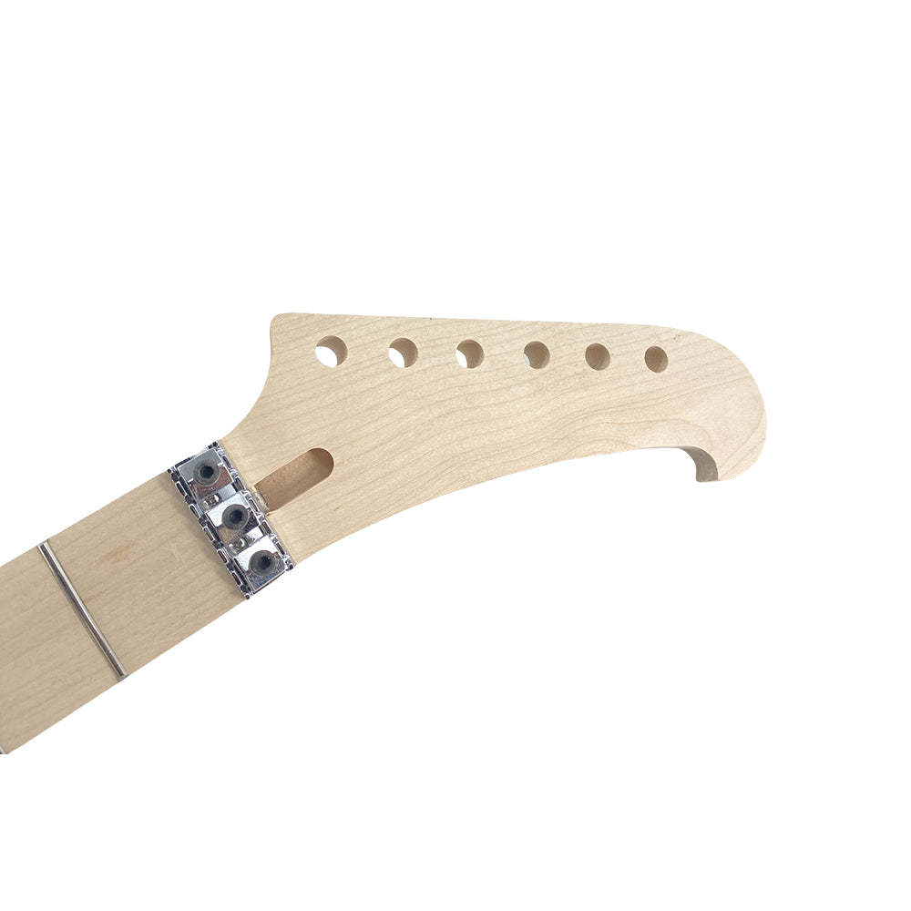 Yinfente Maple Guitar Neck 24Fret 25.5Inch Locking Nut Dot Inlay Bolt on DIY Guitar Necks Replacement