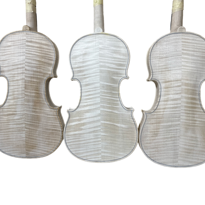 Yinfente Handmade 4/4 size Violin with Flame Maple Back white Unfinished