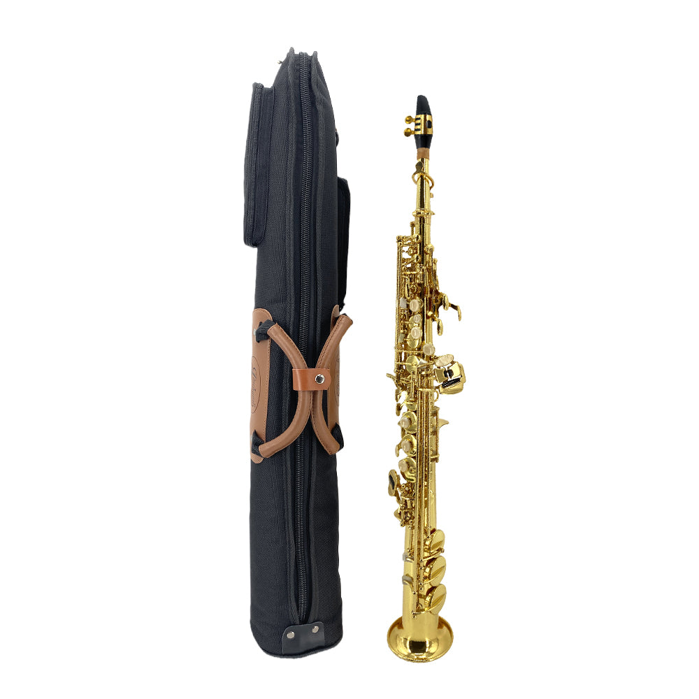 Yinfente Soprano Sax Case Clarinet Bag Black with Strap Leather Handle Parts Storage Lightweight Water-Resistant for Saxophone Clarinet