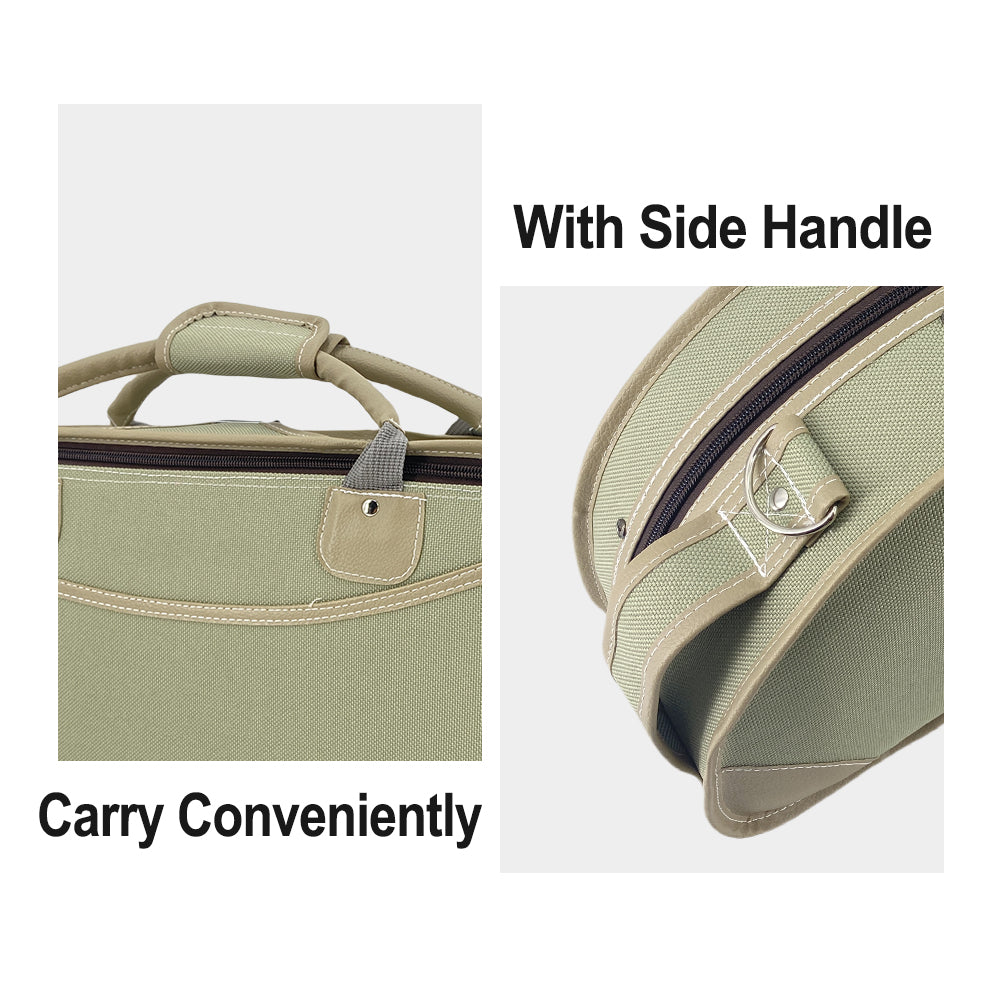 4/4 Violin Case Halfmoon Shape Lightweight with Hygrometer Shoulder Strap Padding Green Case