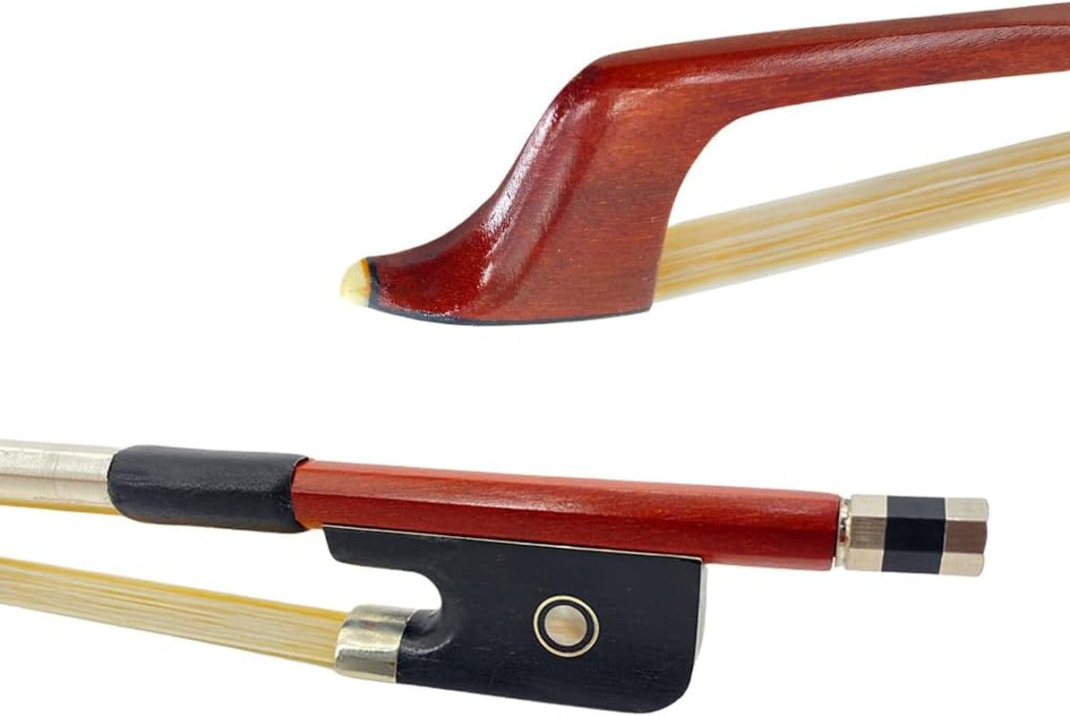 Brazilwood Cello Bow 4/4 Full Size Natural Mongolian Horse Hair, Ebony Frog with Circle Inlay Handcrafted Well Balance