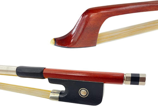 Brazilwood Cello Bow 4/4 Full Size Natural Mongolian Horse Hair, Ebony Frog with Circle Inlay Handcrafted Well Balance