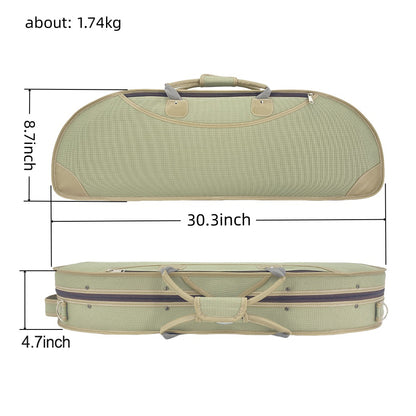 Violin Case 4/4 Full Size Nylon Oxford Lightweight Box Adjustable Shoulder Straps Travel Violin Case Bag (Pea Green)
