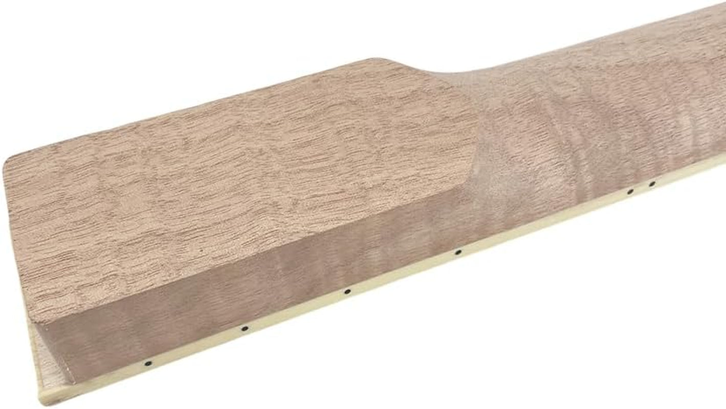 Electric Guitar Neck Unfinished 22 Fret for Electric Guitar Replacement Maple Mahogany Wood