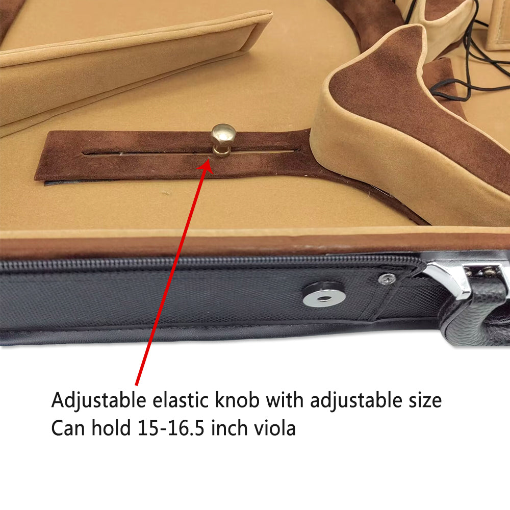 Yinfente Double Violin Case 4/4 Full Size Wooden Oblong Double Viola Box Adjustable Backstrap, Four Bow Holders (Black)