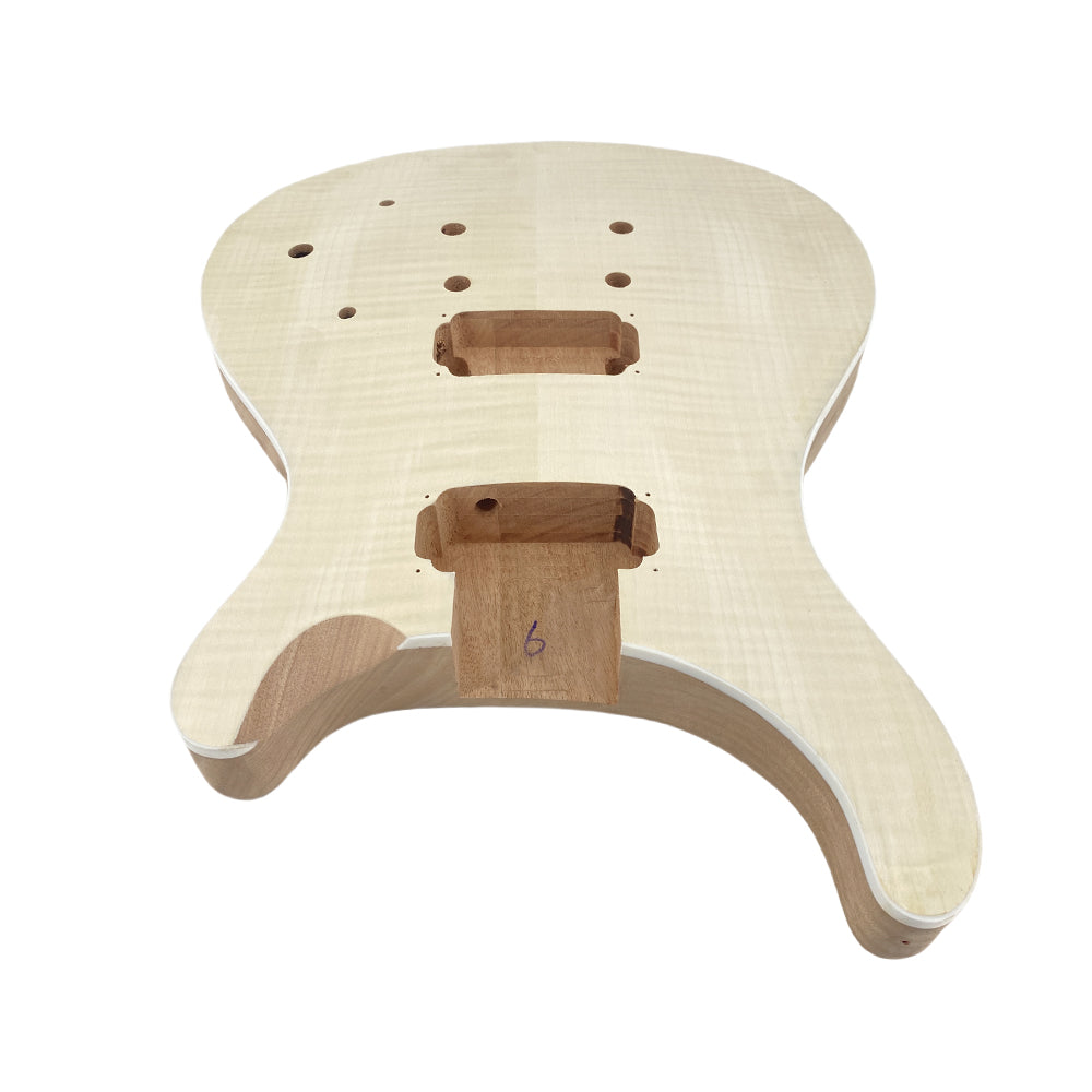 Yinfente 1set Guitar Kit Guitar Neck Mahogany 22 fret rosewood fretboard inlays PRS Guitar Body Mahogany Flame Maple wood DIY Guitar