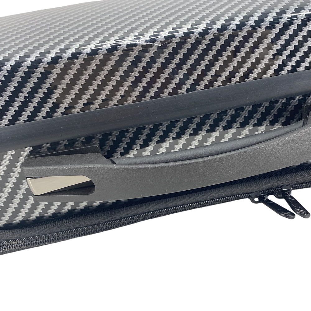 Yinfente Violin Case 4/4 Full Size Carbon Fiber Oblong Violin Bag with Music Sheet Bag Adjustable Backstrap Hygrometer Lightweight Protable