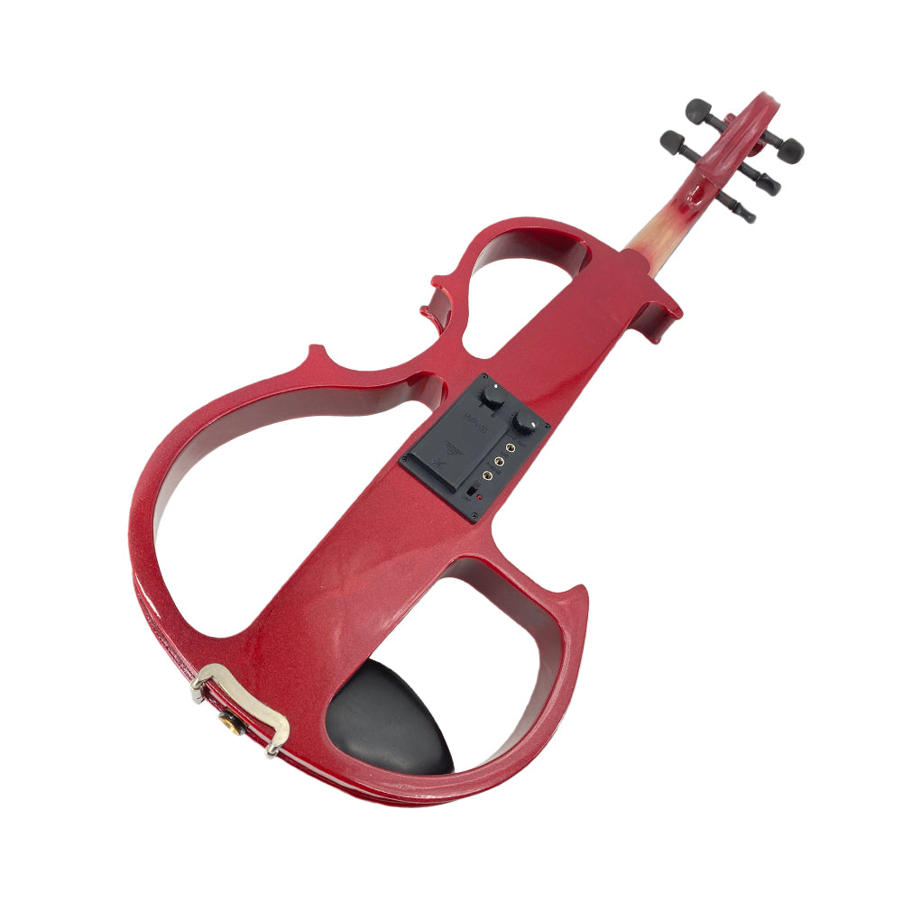 Yinfente 5 String Electric Viola 16inch Full Size Solid Wood Ebony Parts Burgundy Red Free Case Bow
