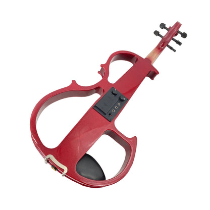 Yinfente 5 String Electric Viola 16inch Full Size Solid Wood Ebony Parts Burgundy Red Free Case Bow