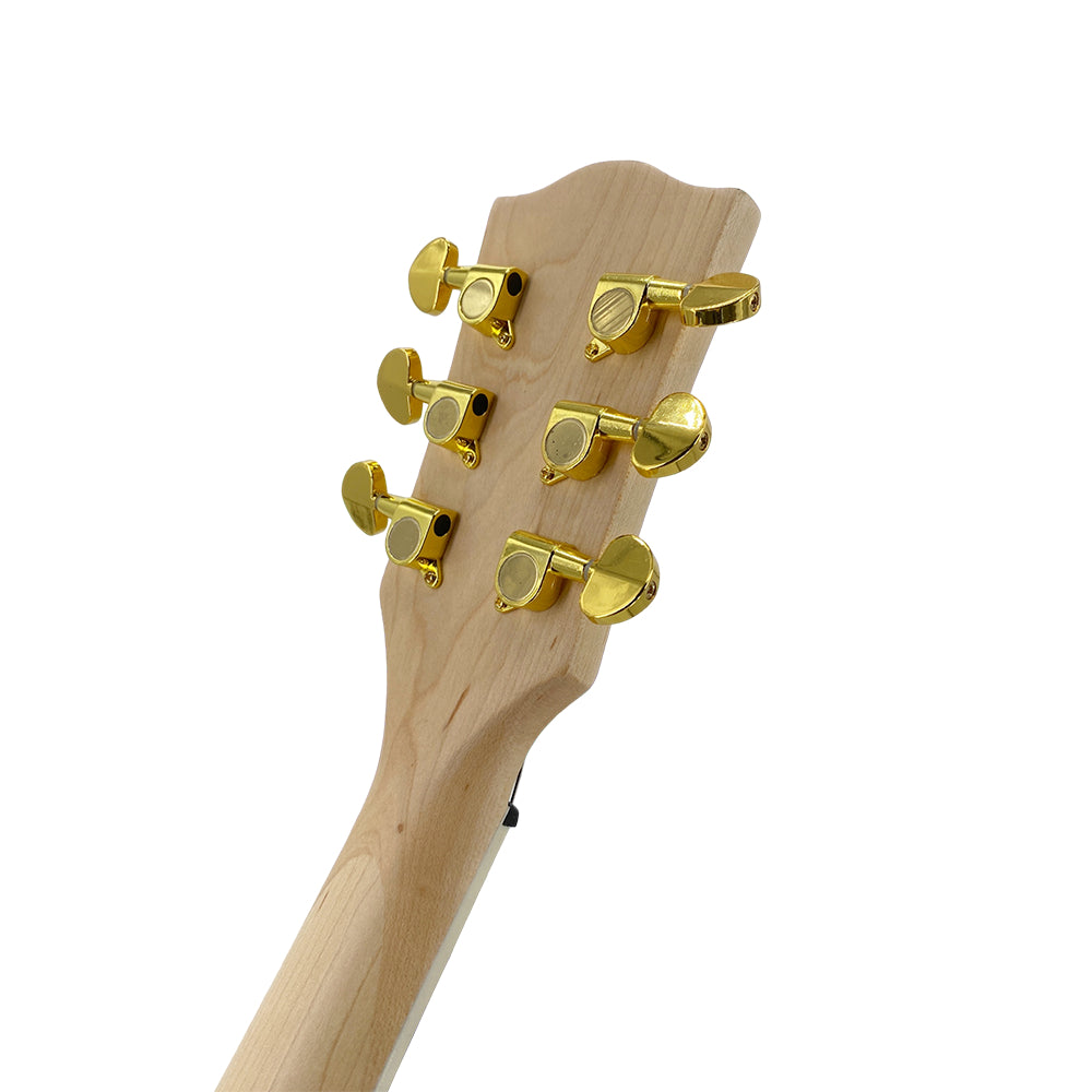 Yinfente Electric Guitar Kit Transparent Acrylic Guitar Body Electric Guitars for Beginners with Maple Neck Rosewood Fretboard& LED Light Blue