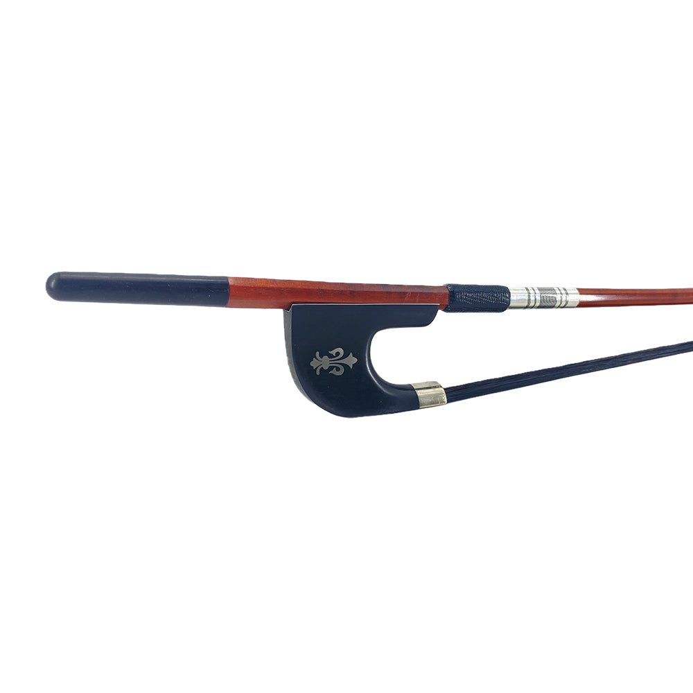Yinfente 1/2 Upright Bass Bow Advance Brazilwood Germany Bows Ebony Frog Natural Bow Hair Pearl Inlay Half Size