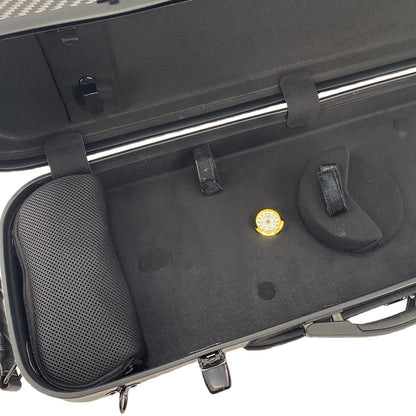 Yinfente Violin Case 4/4 Full Size Carbon Fiber Oblong Violin Bag with Music Sheet Bag Adjustable Backstrap Hygrometer Lightweight Protable