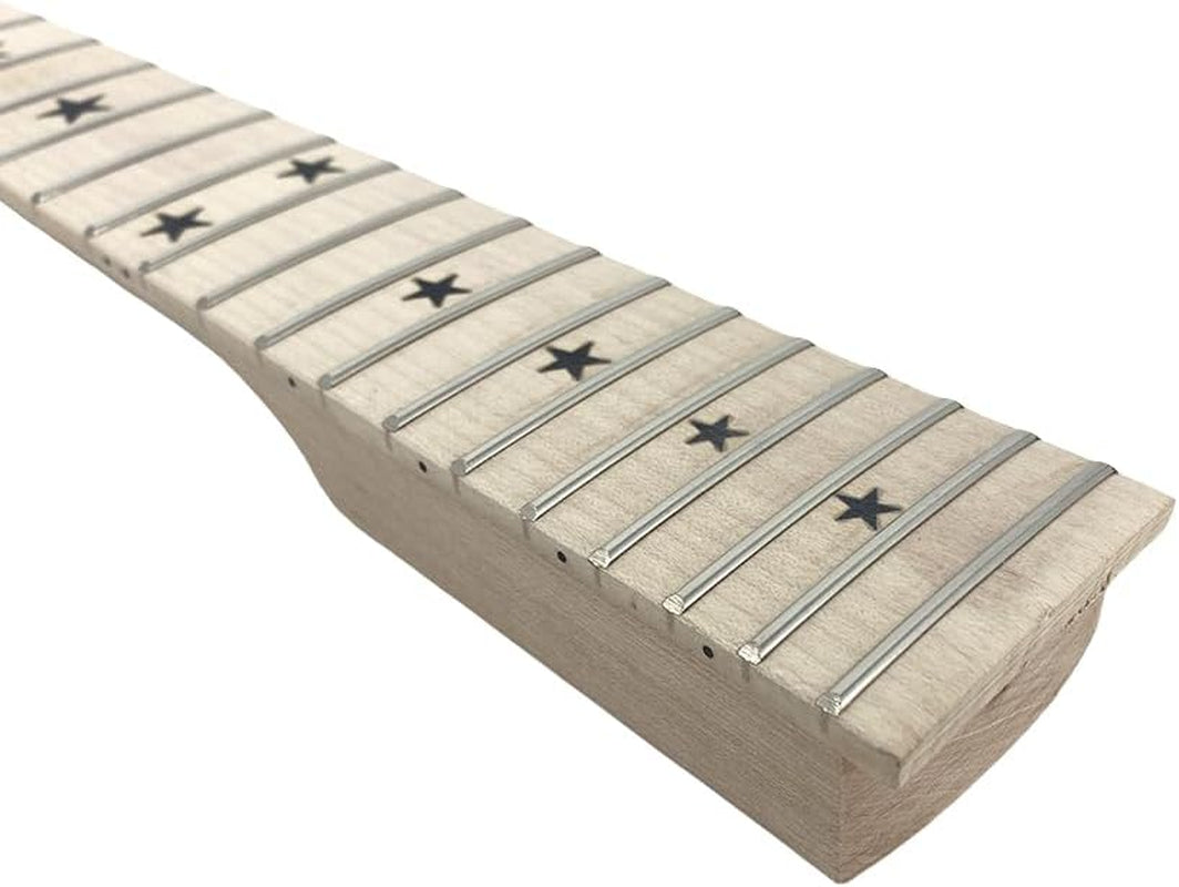 Guitar Neck 22Fret 25.5Inch Canada Maple Guitar Fretboard Banana Reversed Head Star Inlay