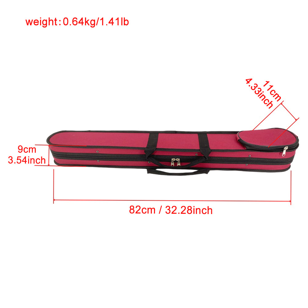 Yinfente Double Bass Bow Case for 2 Pcs German/French Style Bow Lightweight Sturdy Bass Bow Case with Shoulder Strap (Red)