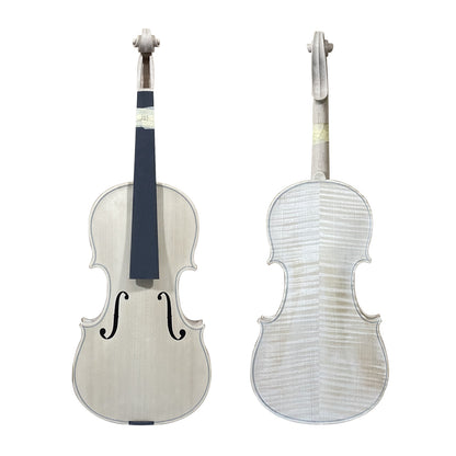 Yinfente Handmade 4/4 size Violin with Flame Maple Back white Unfinished