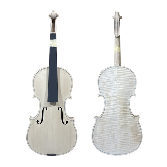 Yinfente Handmade 4/4 size Violin with Flame Maple Back white Unfinished