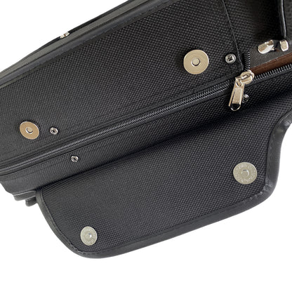 Yinfente Double Violin Case 4/4 Full Size Wooden Oblong Double Viola Box Adjustable Backstrap, Four Bow Holders (Black)