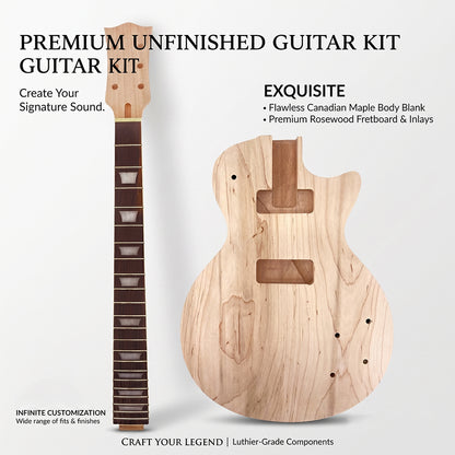 Yinfente 1set Guitar kit Guitar Neck 22fret 24.75inch Mahogany Rosewood Fretboard Set in