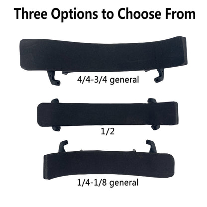 Violin Shoulder Rest 4/4 1/2 1/4 Size Aluminum Alloy Rubber Feet Comfortable Foam Soft Pad Height Adjustable Violin Parts (Black)