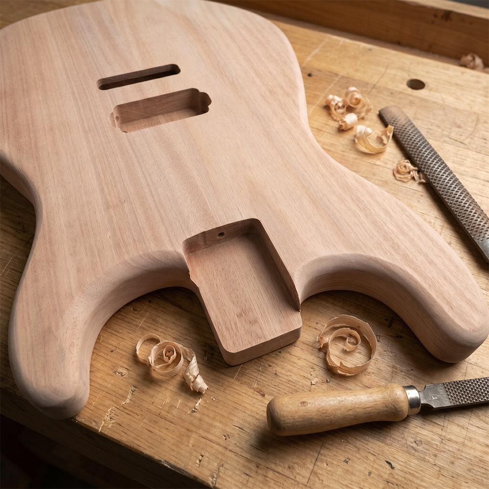 Yinfente Unfinished Guitar Body Replacement Strat ST DIY Mahogany Bolt ON for One pickup
