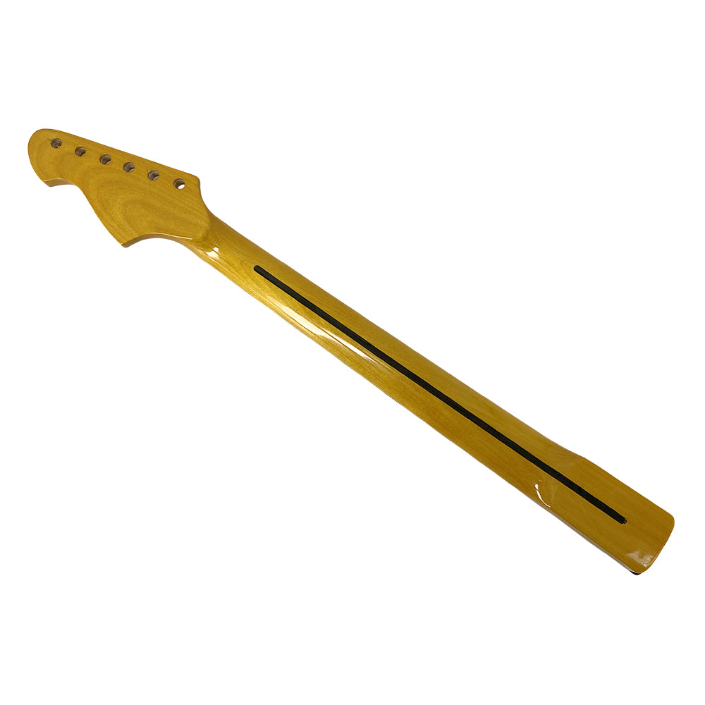Yellow Paint Maple Electric Guitar Neck 22Fret 25.5Inch Rosewood Fretboard White Dot Inlay Bolt on Guitar Neck Replacement