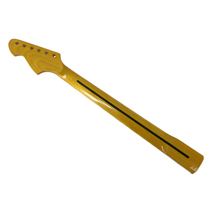 Yellow Paint Maple Electric Guitar Neck 22Fret 25.5Inch Rosewood Fretboard White Dot Inlay Bolt on Guitar Neck Replacement