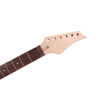 Yinfente New guitar neck Maple 24fret 25.5inch Bolt on heel dark Rosewood fretboard with Locking Nut with dots Inlay