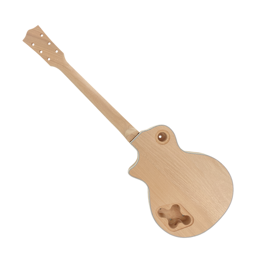 DIY Guitar Kit with Mahogany with Flame Maple Veneer Body Mahogany Neck with Rosewood Fretboard 6 String DIY Electric Guitar Kit with All Components to Build Your Own Guitar