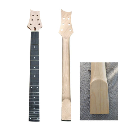 Yinfente new guitar neck 24frets 628 roasted maple ebony fretboard dots inlay bolt on heel for DIY