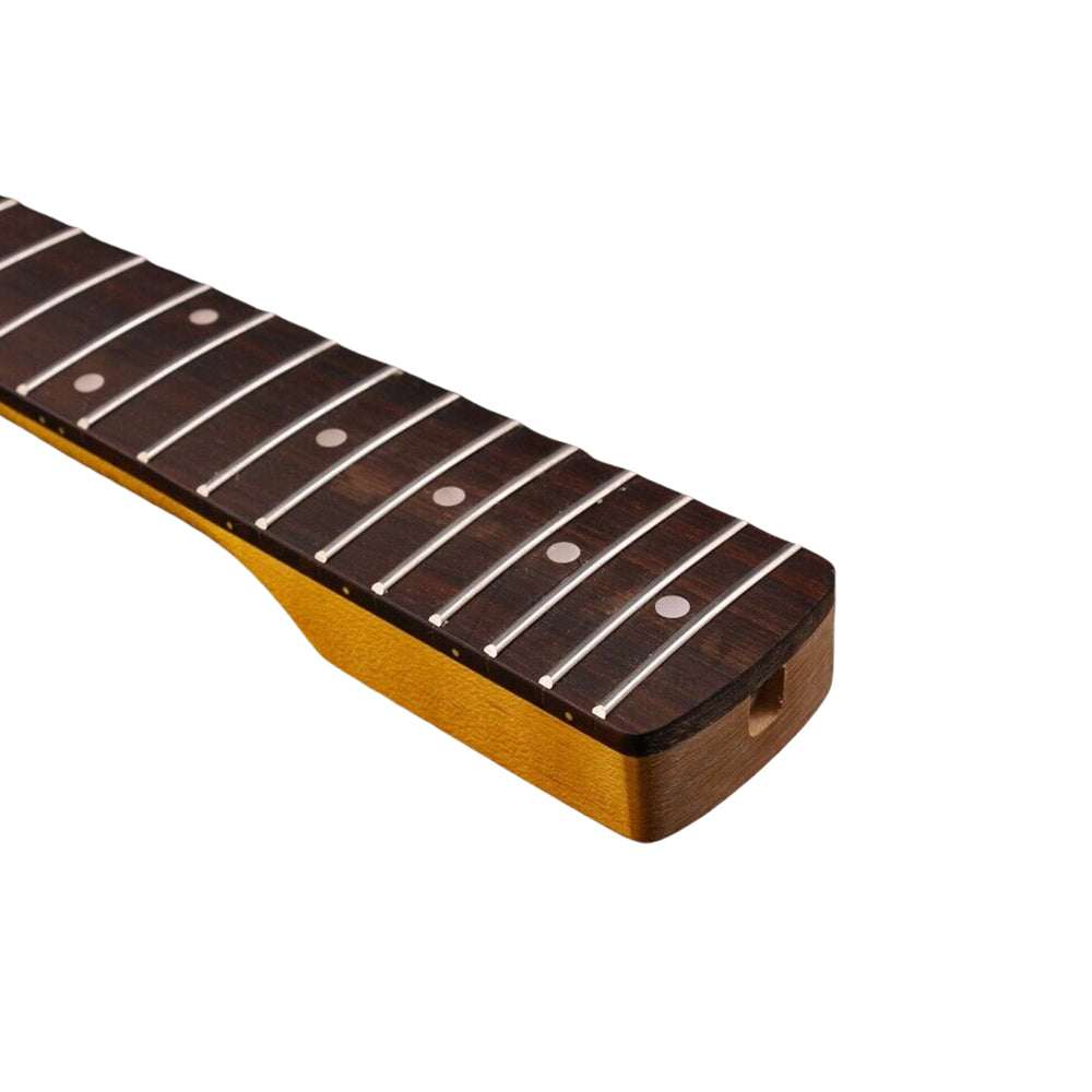 Yinfente Yellow Paint Maple Electric Guitar Neck 21Fret 25.5Inch Rosewood Fretboard Dot Inlay Bolt on Guitar Neck Replacement
