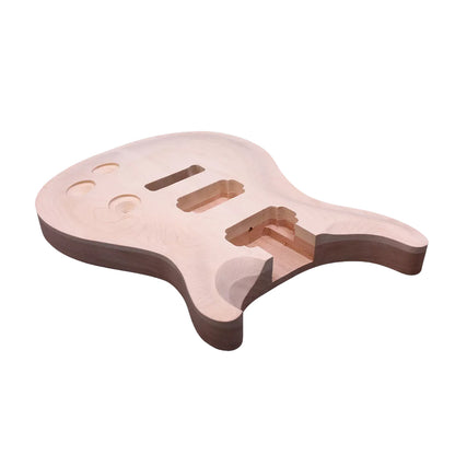 Yinfente Guitar kit Guitar Body Replacement Maple Curved Top Guitar neck 24fret 24.75inch nice lnlay