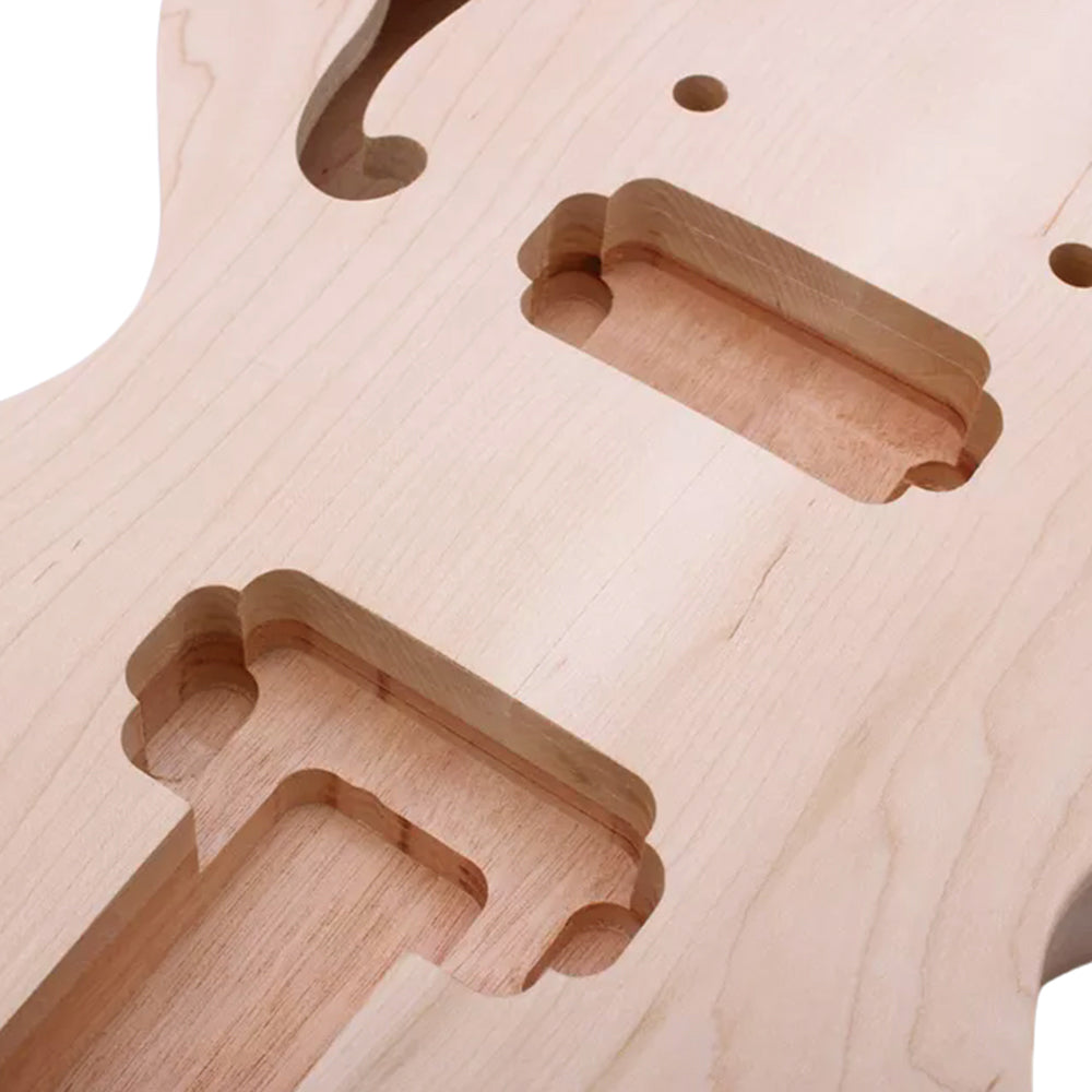 1Set Guitar Kit Guitar Neck 22Fret 24.75Inch Semi Hollow Guitar Body Maple Fretboard DIY Guitar Set in Heel